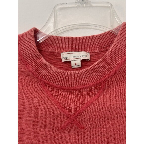 GAP Women’s Crewneck Sweater Small Lightweight Cotton Layer Long Sleeve Red - Picture 3 of 4